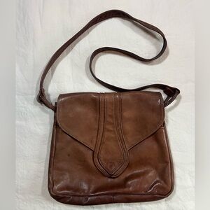 Vintage Lew n Me Colorado Brown Leather Crossbody Bag | 80s 90s Boho Purse
